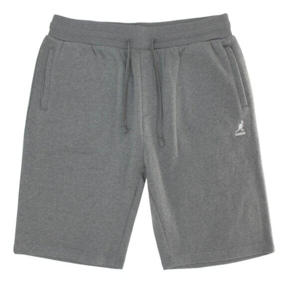 Kangol Men's Athletic Plush Fleece Shorts Grey with White Logo XL - Picture 1 of 4